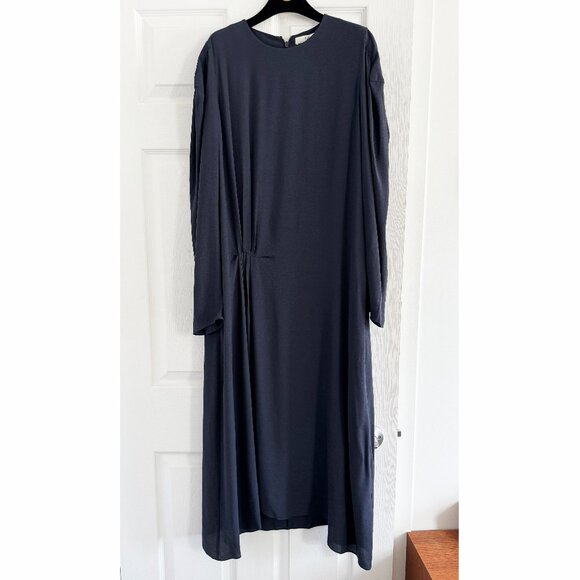 NWT! Tibi Featherweight Eco Crepe Dress in Midnight Navy, size 8. - Picture 7 of 15